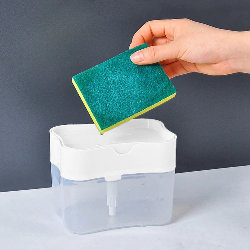 Kitchen Sponge Press Automatic Liquid Box Detergent Automatic Liquid Dispenser Scouring Pad Soap Liquid Box