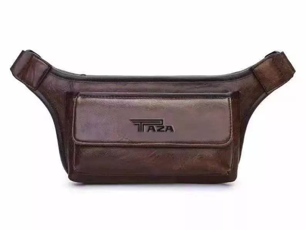 TAZA BULUO Brand Casual Functional Money Phone Belt Bag Chest Pouch Waist Bags Unisex Pack Sling Bag Leather Hip Bag