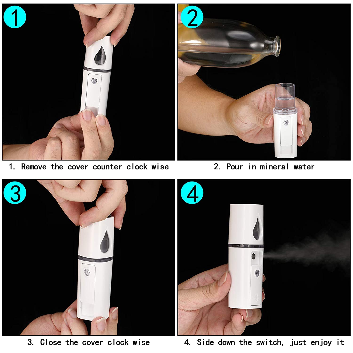 Portable Mini Air Humidifier 20ml USB Mist Sprayer Face Steamer Nano Spray Facial Body Milk Oil Diffuser Nebulizer Moisturizing
